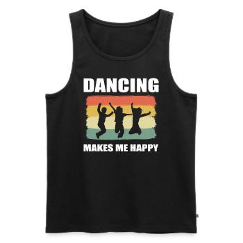 Dancing Makes Me Happy Tanzchoreograf - Männer Premium Bio Tank Top - Schwarz - Vorne - Michal (187cm)