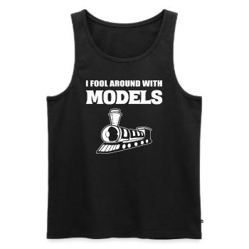 I Fool Around With Models Engineman - Männer Premium Bio Tank Top - Schwarz - Vorne - Michal (187cm)