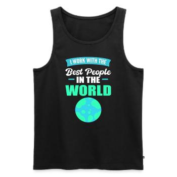 Wertschätzung der Mitarbeiter Büroangestellter - Männer Premium Bio Tank Top - Schwarz - Vorne - Michal (187cm)