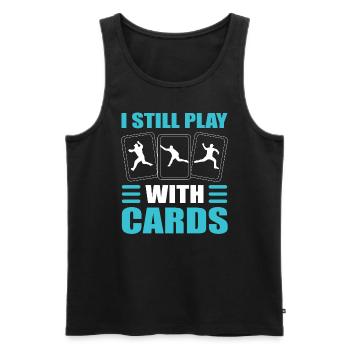 I Still Play With Cards Pitcher - Männer Premium Bio Tank Top - Schwarz - Vorne - Michal (187cm)