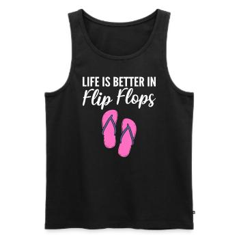 Life Is Better In Flip Flops Flip Flops Verkäufer - Männer Premium Bio Tank Top - Schwarz - Vorne - Michal (187cm)