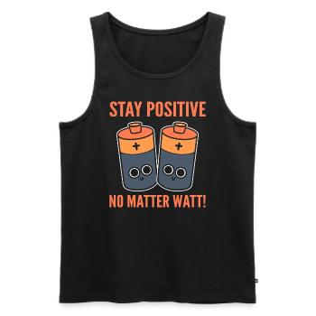 Optimistic Sayings Lineman - Männer Premium Bio Tank Top - Schwarz - Vorne - AI Model Male 178 light (178cm)