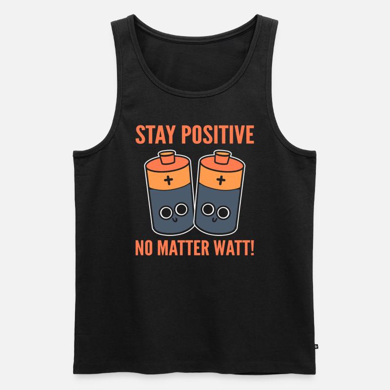 Optimistic Sayings Lineman - Männer Premium Bio Tank Top - Schwarz