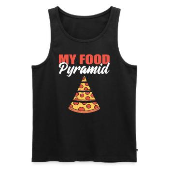 My Food Pyramid Pizza -Liebhaber - Männer Premium Bio Tank Top - Schwarz - Vorne - Michal (187cm)