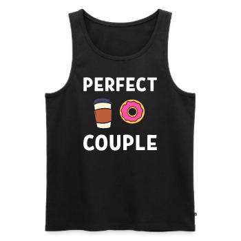 Perfect Couple Kaffeesüchtiger - Männer Premium Bio Tank Top - Schwarz - Vorne - Michal (187cm)