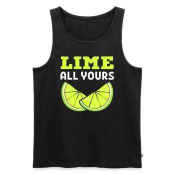 Lime All Yours Obstzüchter - Männer Premium Bio Tank Top - Schwarz - Vorne - Michal (187cm)