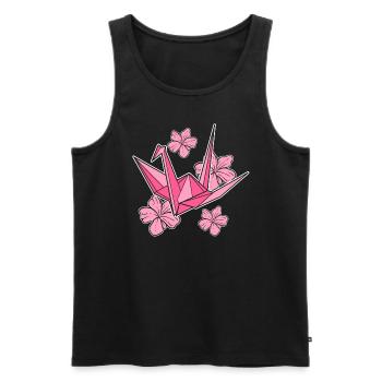 Sakura Origami Handwerker - Männer Premium Bio Tank Top - Schwarz - Vorne - Michal (187cm)