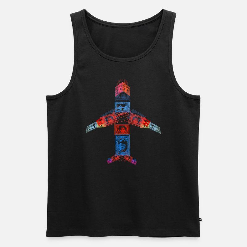 Weltreisender Pilot - Männer Premium Bio Tank Top - Schwarz