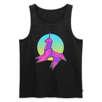 Unicorn Origami Origamist - Männer Premium Bio Tank Top - Schwarz - Vorne - Michal (187cm)