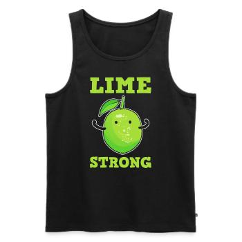 Lime Strong Landwirte - Männer Premium Bio Tank Top - Schwarz - Vorne - Michal (187cm)
