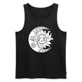 Mond und Sonne Mondgeologe - Männer Premium Bio Tank Top - Schwarz - Vorne - Michal (187cm)