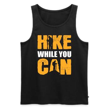 Wanderberg Backpacker - Männer Premium Bio Tank Top - Schwarz - Vorne - AI Model Male 178 light (178cm)