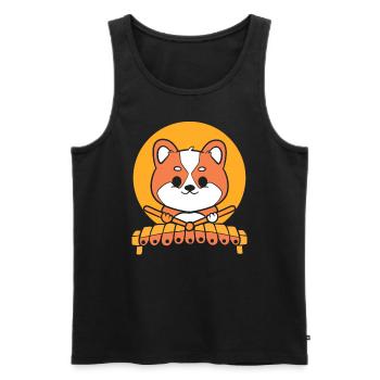 Corgi spielt Marimba Instrumentalist - Männer Premium Bio Tank Top - Schwarz - Vorne - Michal (187cm)