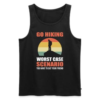 Lustiger Wanderer Wandern - Männer Premium Bio Tank Top - Schwarz - Vorne - Michal (187cm)