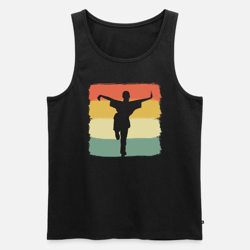 Kung-Fu-Kampf Kampfsportler - Männer Premium Bio Tank Top - Schwarz