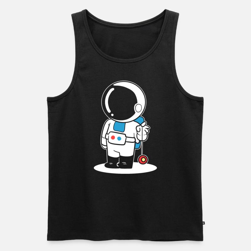 Astronaut spielt Yoyo Astronaut - Männer Premium Bio Tank Top - Schwarz