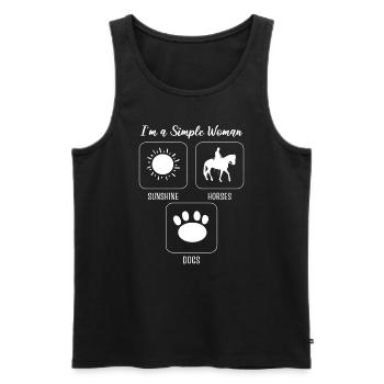 I'm A Simple Woman Sunshine Horses Dogs Reiter - Männer Premium Bio Tank Top - Schwarz - Vorne - Michal (187cm)