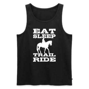 Eat Sleep Trail Ride Reiter - Männer Premium Bio Tank Top - Schwarz - Vorne - Michal (187cm)
