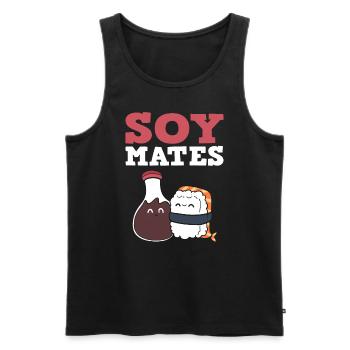 Soy Mates Sushi -Koch - Männer Premium Bio Tank Top - Schwarz - Vorne - AI Model Male 178 light (178cm)
