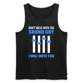 Lustiger Sound -Typ Tontechniker - Männer Premium Bio Tank Top - Schwarz - Vorne - Michal (187cm)