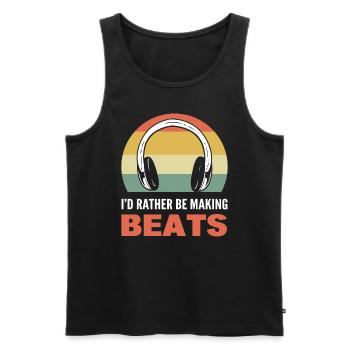 I'd Rather Be Making Beats Komponist - Männer Premium Bio Tank Top - Schwarz - Vorne - AI Model Male 178 light (178cm)