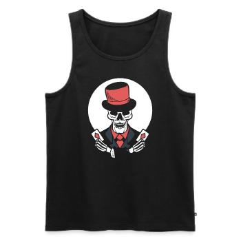 Skelett -Pokerkarten Zauberer - Männer Premium Bio Tank Top - Schwarz - Vorne - Michal (187cm)