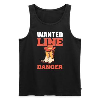 Country Music Line Dance Linientänzer - Männer Premium Bio Tank Top - Schwarz - Vorne - Michal (187cm)