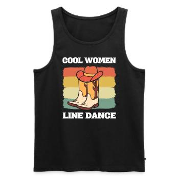Country Music Line Dance Professioneller Tänzer - Männer Premium Bio Tank Top - Schwarz - Vorne - Michal (187cm)