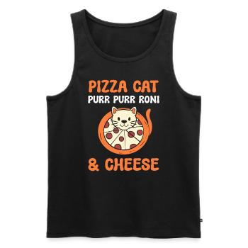 Lustiger Pizza -Liebhaber Pizza -Enthusiast - Männer Premium Bio Tank Top - Schwarz - Vorne - AI Model Male 178 light (178cm)