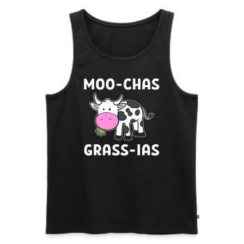 Moo-chas Grass-ias Milchbauer - Männer Premium Bio Tank Top - Schwarz - Vorne - Michal (187cm)