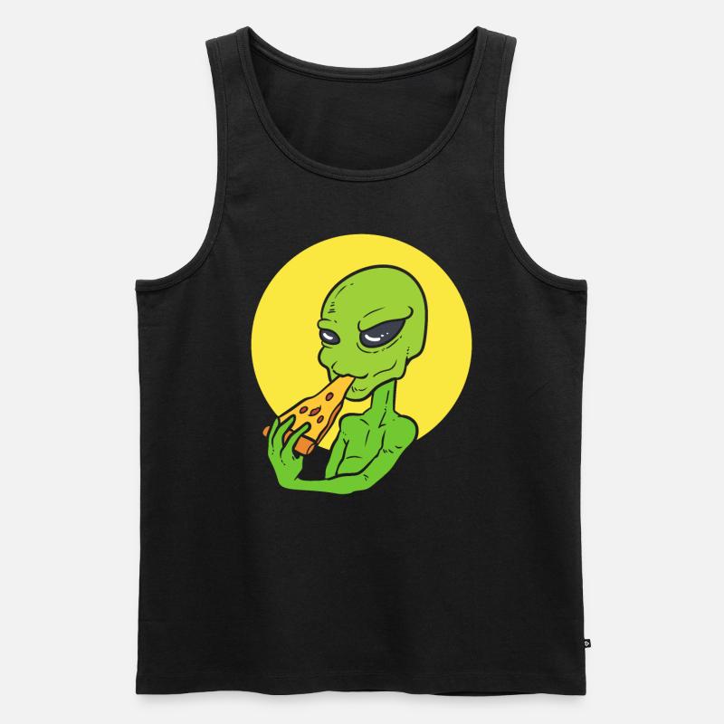 Alien Pizza Pizzabäcker - Männer Premium Bio Tank Top - Schwarz