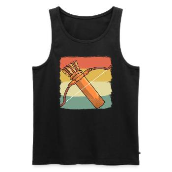 Bogenschütze und Pfeil Bogenschütze - Männer Premium Bio Tank Top - Schwarz - Vorne - Michal (187cm)