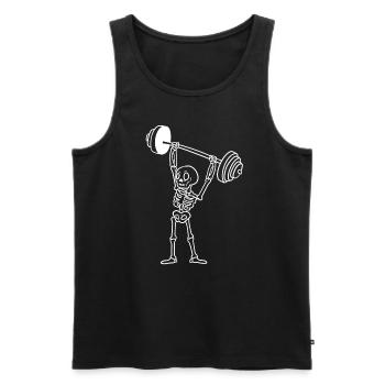 Skelett -Kreuzheben Bodybuilding - Männer Premium Bio Tank Top - Schwarz - Vorne - Michal (187cm)
