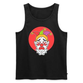 Sad Clown Zirkusartist - Männer Premium Bio Tank Top - Schwarz - Vorne - AI Model Male 178 light (178cm)