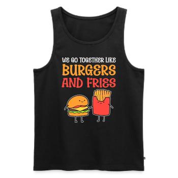We Go Together Like Burgers And Fries - Männer Premium Bio Tank Top - Schwarz - Vorne - Michal (187cm)