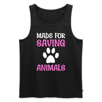 Save -Rettungstiere Tierärztin - Männer Premium Bio Tank Top - Schwarz - Vorne - Michal (187cm)