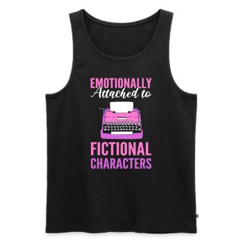 Emotionally Attached To Fictional Characters - Männer Premium Bio Tank Top - Schwarz - Vorne - AI Model Male 178 light (178cm)