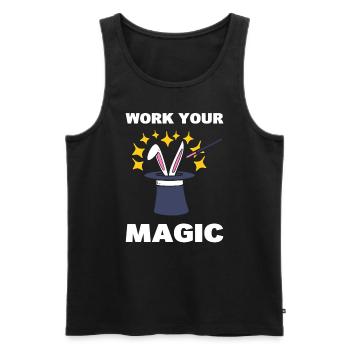 Zauberhut mit Kaninchen Entertainer Zauberer - Männer Premium Bio Tank Top - Schwarz - Vorne - AI Model Male 178 light (178cm)