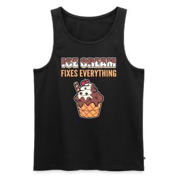 Eisliebhaber - Männer Premium Bio Tank Top - Schwarz - Vorne - AI Model Male 178 light (178cm)