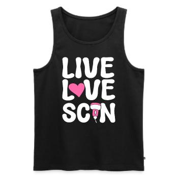 Live Love Scan Medizinischer Sonograph - Männer Premium Bio Tank Top - Schwarz - Vorne - AI Model Male 178 light (178cm)