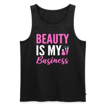 Beauty Is My Business Maskenbildner - Männer Premium Bio Tank Top - Schwarz - Vorne - AI Model Male 178 light (178cm)