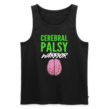 Cerebral Palsy Warrior Genetiker - Männer Premium Bio Tank Top - Schwarz - Vorne - Michal (187cm)