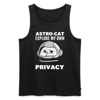 Katze Astronaut Raumfahrt - Männer Premium Bio Tank Top - Schwarz - Vorne - Michal (187cm)