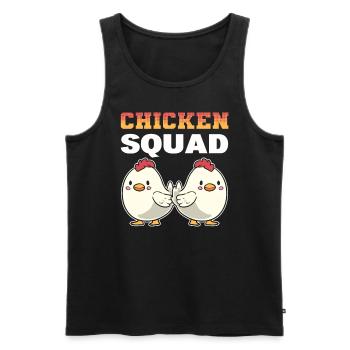Chicken Squad Geflügelarbeiter - Männer Premium Bio Tank Top - Schwarz - Vorne - AI Model Male 178 light (178cm)