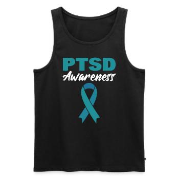PTSD Awareness Psychischer Gesundheitsberater - Männer Premium Bio Tank Top - Schwarz - Vorne - AI Model Male 178 light (178cm)