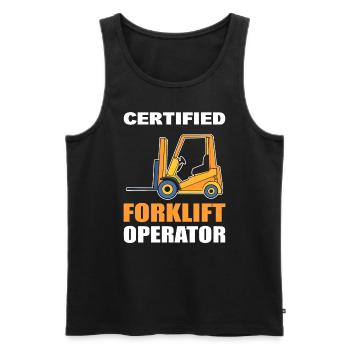 Certified Forklift Operator Gabelstaplerfahrer - Männer Premium Bio Tank Top - Schwarz - Vorne - Michal (187cm)