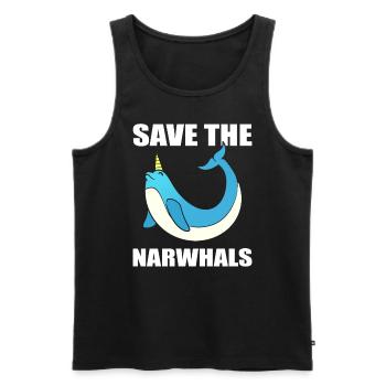 Save The Narwhals Aquaristin - Männer Premium Bio Tank Top - Schwarz - Vorne - AI Model Male 178 light (178cm)