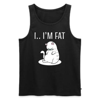 I... I'm Fat Katze Groomer - Männer Premium Bio Tank Top - Schwarz - Vorne - AI Model Male 178 light (178cm)