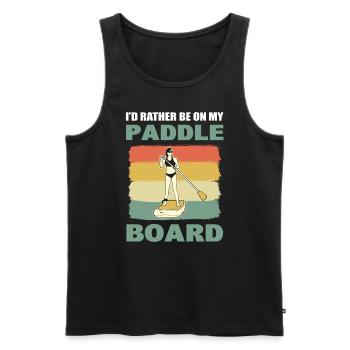 I'd Rather Be On My Paddle Board Kanufahrer - Männer Premium Bio Tank Top - Schwarz - Vorne - AI Model Male 178 light (178cm)