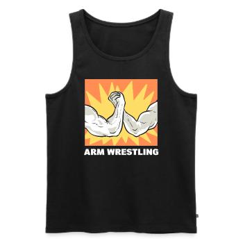 Arm Wrestling Arm drücken - Männer Premium Bio Tank Top - Schwarz - Vorne - AI Model Male 178 light (178cm)